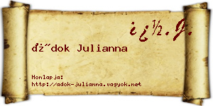 Ádok Julianna névjegykártya
